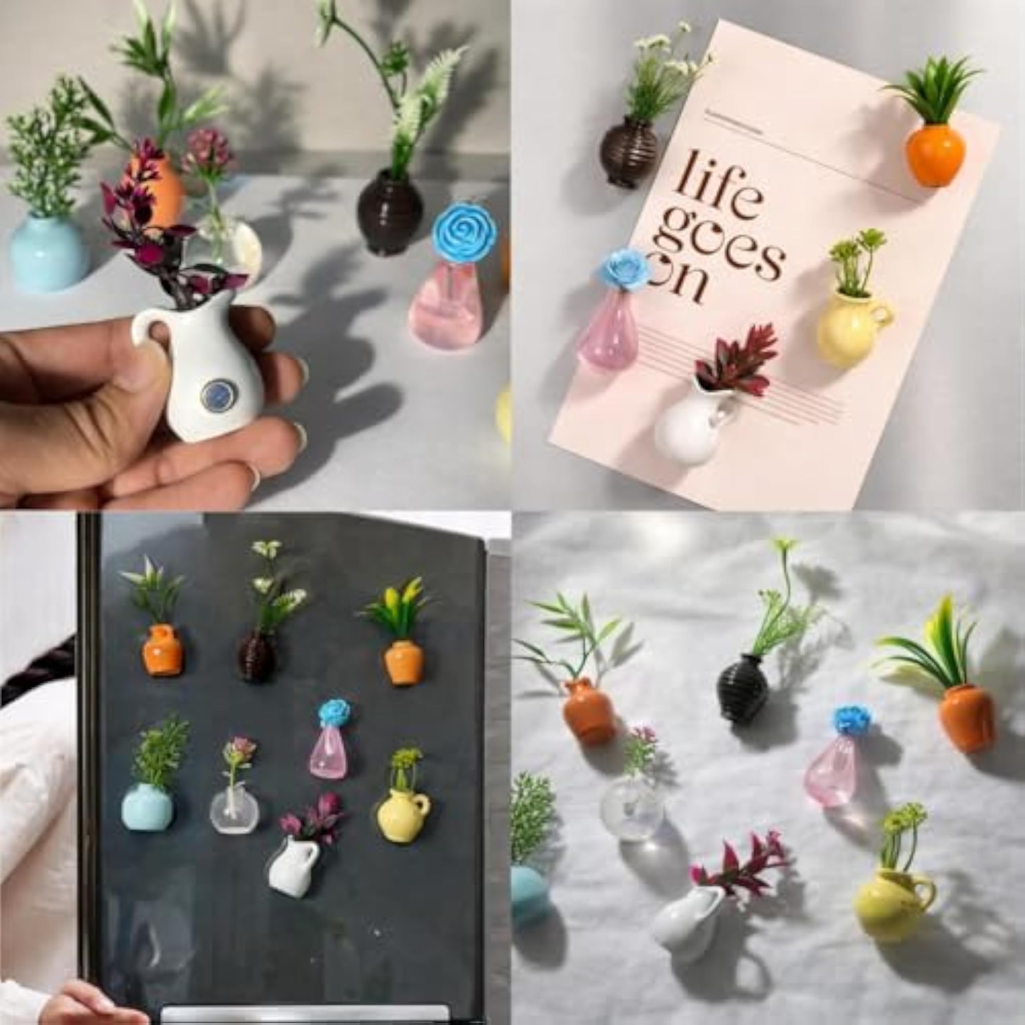 8 PCS Mini Magnetic Vase Set